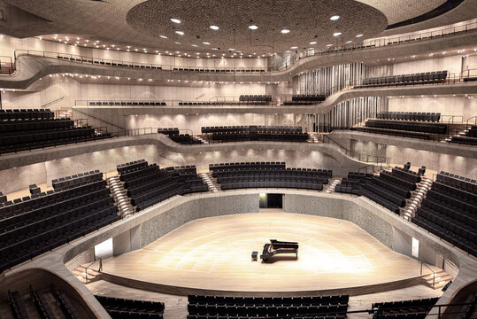 Hamburg, Germany. The Auditorium and Great Concert Hall of the Elbphilharmonie in the HafenCity and Port of Hamburg