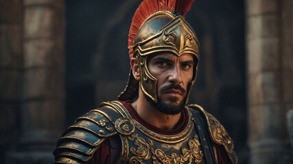 Fototapeta premium Roman Soldier Ready for Battle