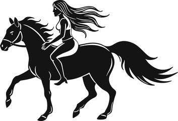 horse silhouette isolated on white background