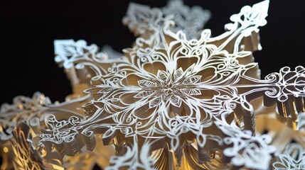Intricate laser cut paper snowflake designs