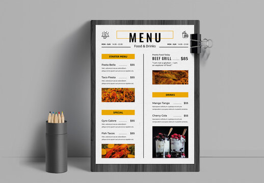 Food Menu Template Layout