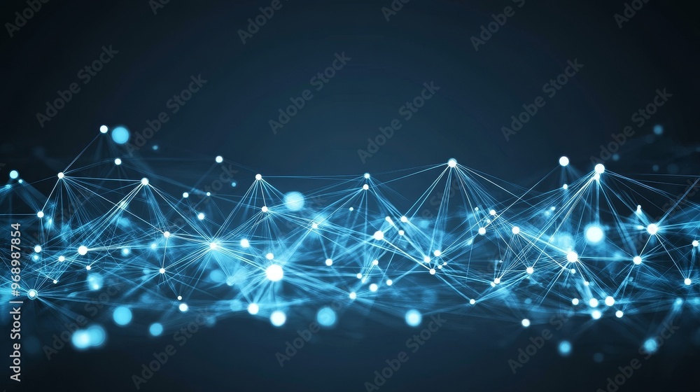 Aufkleber glowy digital plexus of glowing lines and dots. cybernetic future background. network visualization.