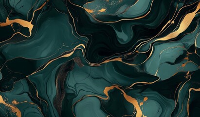 Obraz premium An abstract technique of ink marbling, such as the techniques used to line the inner cover of antique and vintage books
