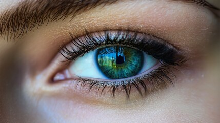 Obraz premium Eyebrow tattooing high quality color photography.