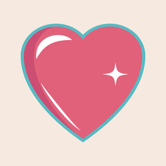 Pink Heart Vector Illustration 