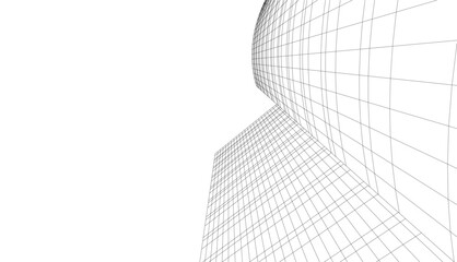 architecture building vector 3d drawing