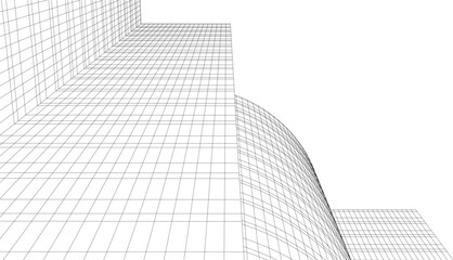 architecture building vector 3d drawing