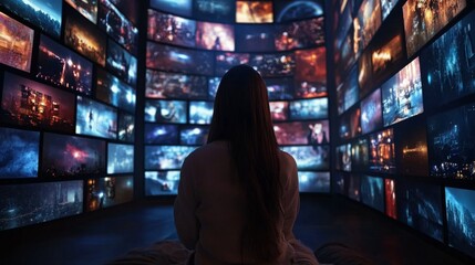Futuristic AI-powered entertainment systems curating personalized movie and music recommendations: AI platforms that learn user preferences and create customized playlists and movie suggestions