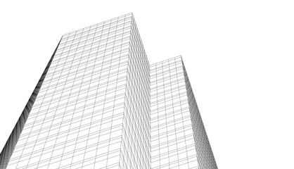 architecture building vector 3d drawing
