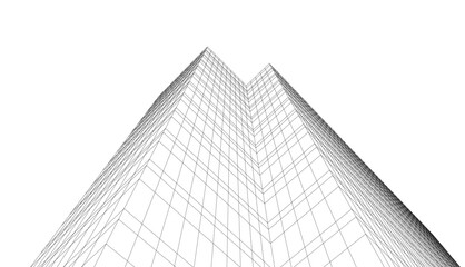 architecture building vector 3d drawing