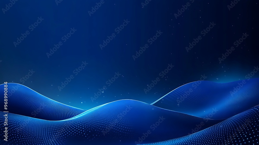Poster a serene abstract background featuring flowing blue waves, creating a calm and tranquil atmosphere p