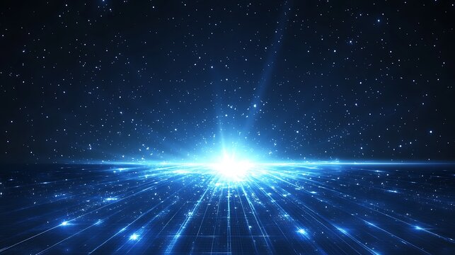 A stunning cosmic scene featuring radiant light and star-filled space, perfect for sci-fi and futuristic themes.