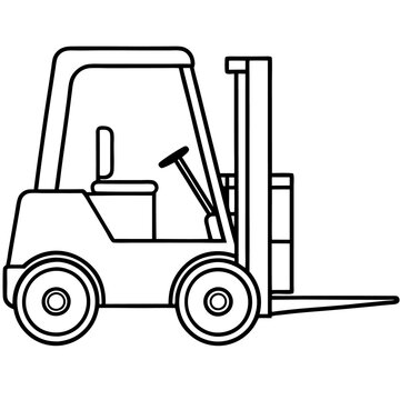 recommend clip art: forklift machine outline coloring book page line art drawing