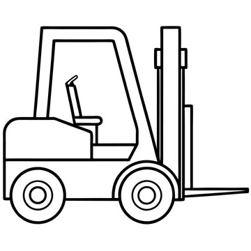 recommend clip art: forklift machine outline coloring book page line art drawing