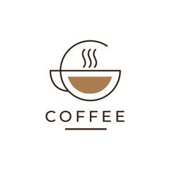 coffee mug logo design minimalist vector