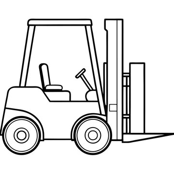recommend clip art: forklift machine outline coloring book page line art drawing