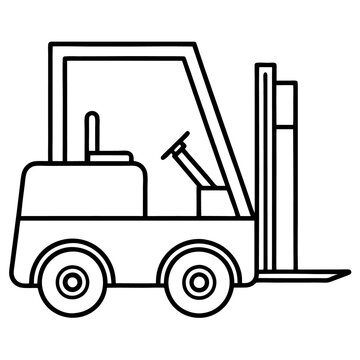 recommend clip art: forklift machine outline coloring book page line art drawing