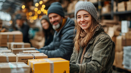 Postal workers sorting mail representing World Post Day Celebration