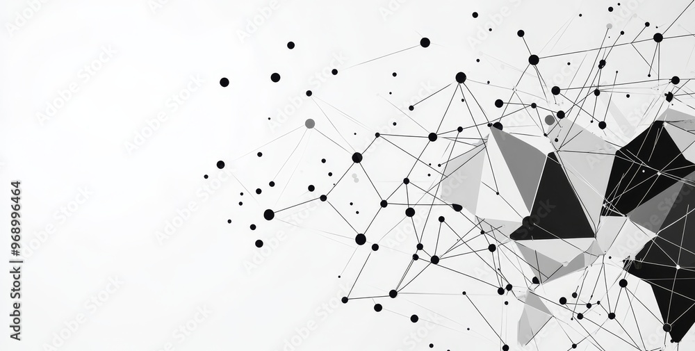 Aufkleber connecting dots polygon background. concept of business, technology, data, and chemical networks. ab