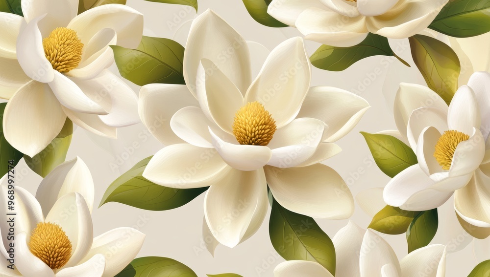 Poster a seamless floral seamless pattern on a white abstract background with 3d marble tiles. design for w