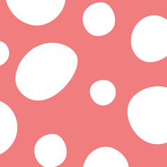 White Circles on Coral Canvas