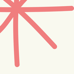 Minimalist Pink Starburst on Cream Background