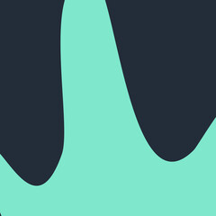 Flowing Aqua and Black Abstract Curve