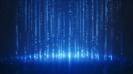 A stunning display of blue light streams creating a mesmerizing digital backdrop ideal for tech and fantasy themes.