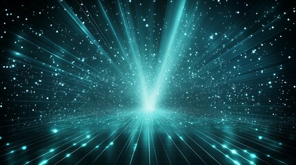 Naklejka premium A stunning display of dynamic light rays bursting through a dark background, creating an ethereal and mystical atmosphere.