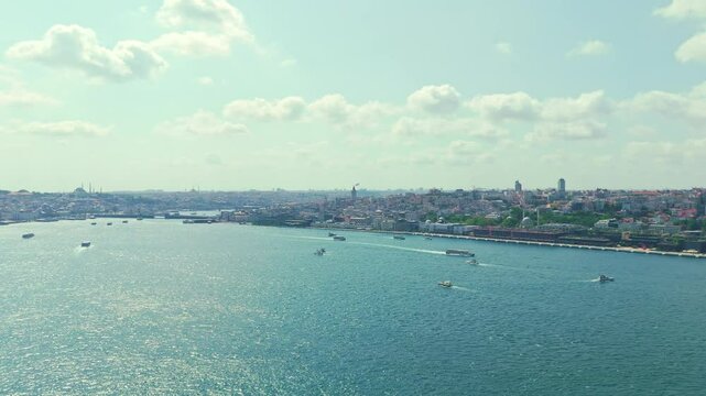 Arafly view a city with a river.