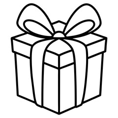 gift box with bow outline coloring book page line art drawing