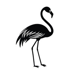 Fototapeta premium a flat flamingo silhouette vector art illustration, isolated white background, 