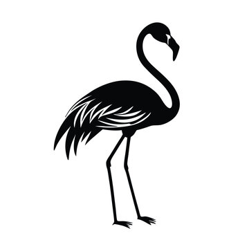 recommend clip art: a flat flamingo silhouette vector art illustration, isolated white background, 