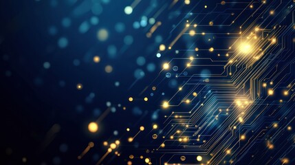 Obraz premium Abstract Digital Circuitry with Glowing Lines and Lights