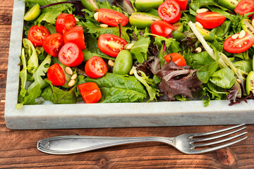 Fresh on stone tray.