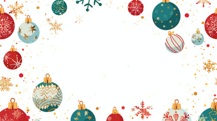 Festive Christmas Balls Decorations Background Vector