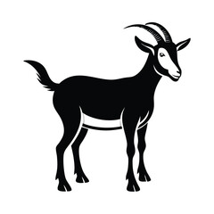 Fototapeta premium a goat, silhouette vector art illustration, isolated white background, 