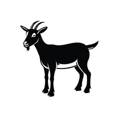 Obraz premium a goat, silhouette vector art illustration, isolated white background, 