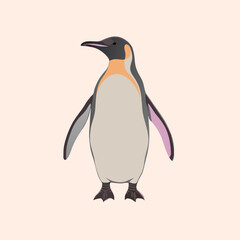 Fototapeta premium a Penguin, silhouette vector art illustration, isolated white background, 