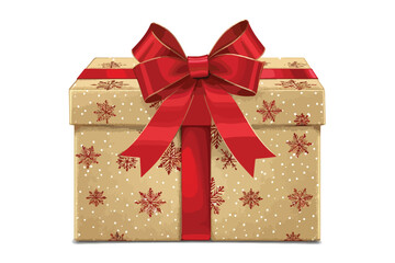 Christmas Gift Box Template Clipart Isolated