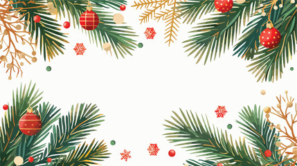 Christmas Frame Flat Vector Isolated on White Background