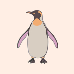 Fototapeta premium a Penguin, silhouette vector art illustration, isolated white background, 