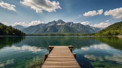 Fototapeta premium Wood outdoor space green water forest