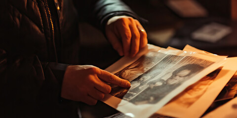 Search for the Missing Child: FBI investigators, hands trembling with urgency, reviewing a missing person's flyer.