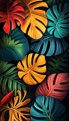 Fototapeta premium tropical illustration, AI generated