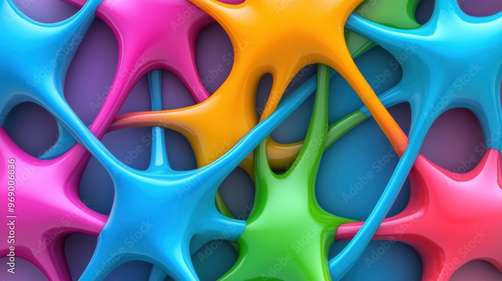 Poster a colorful abstract background with many different colored objects, ai