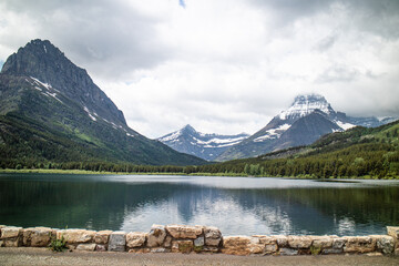 trail to Grinnell lake at Glacier national park, Montana, USA