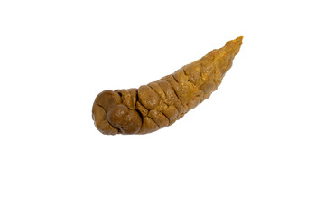 poop, excrement, feces, shit on white background