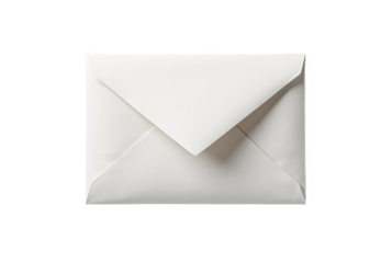 White Envelope Mail Stationery Isolated on White or Transparent PNG, Office Correspondence Item