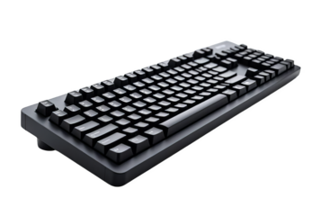 Black Computer Keyboard Peripheral Isolated on White or Transparent PNG, Input Device